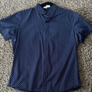 Men's Navy Blue Polka Dot Shirt